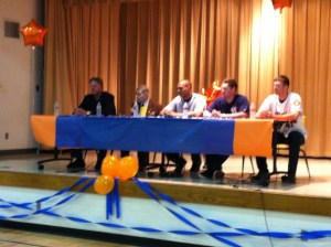 The CAREavan panel on stage at Will Rogers Elementary